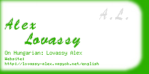 alex lovassy business card